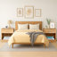 1-Drawer Nightstand With Bottom Shelf Pure Oak Tone E1 Particleboard 39X28x41 Cm