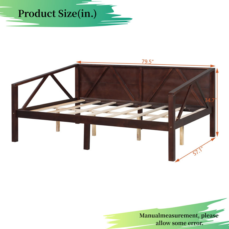 Versatile Solid Wood Daybed Sofa Bed – Storage Guest Bed, Modern Design, 600lb Weight Capacity, No Box Spring Needed, Full