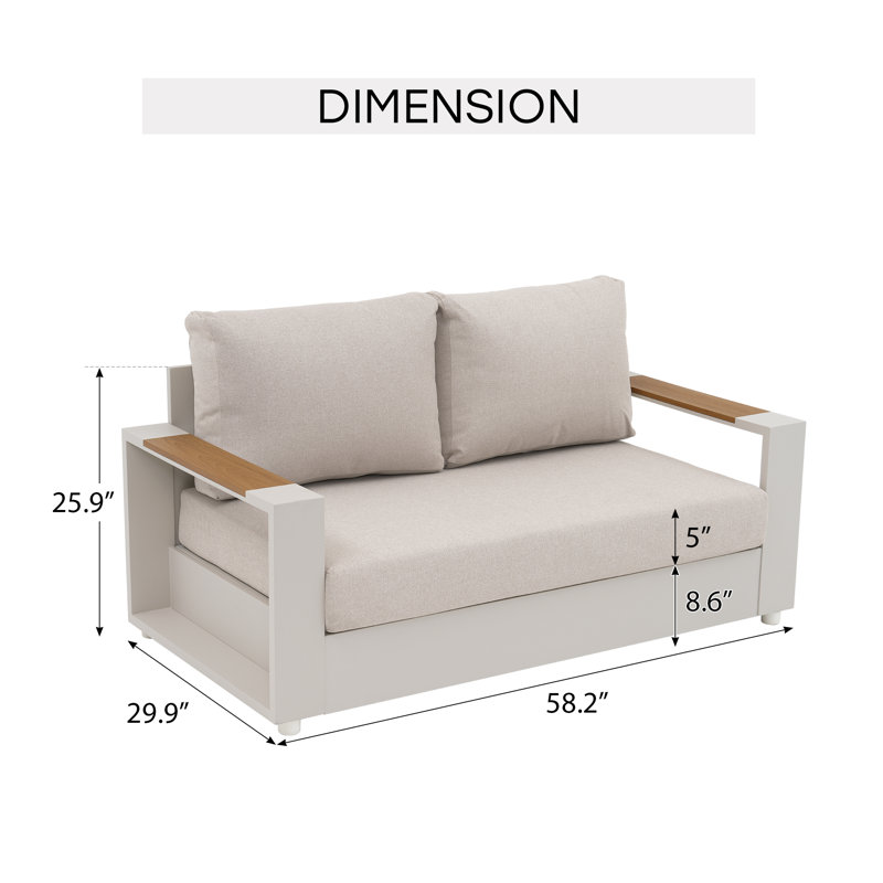 Causeuse de patio avec coussins