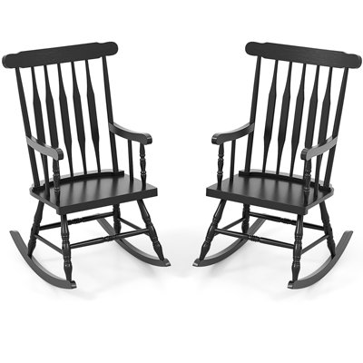 Chaise berçante d'extérieur en bois massif Joffe