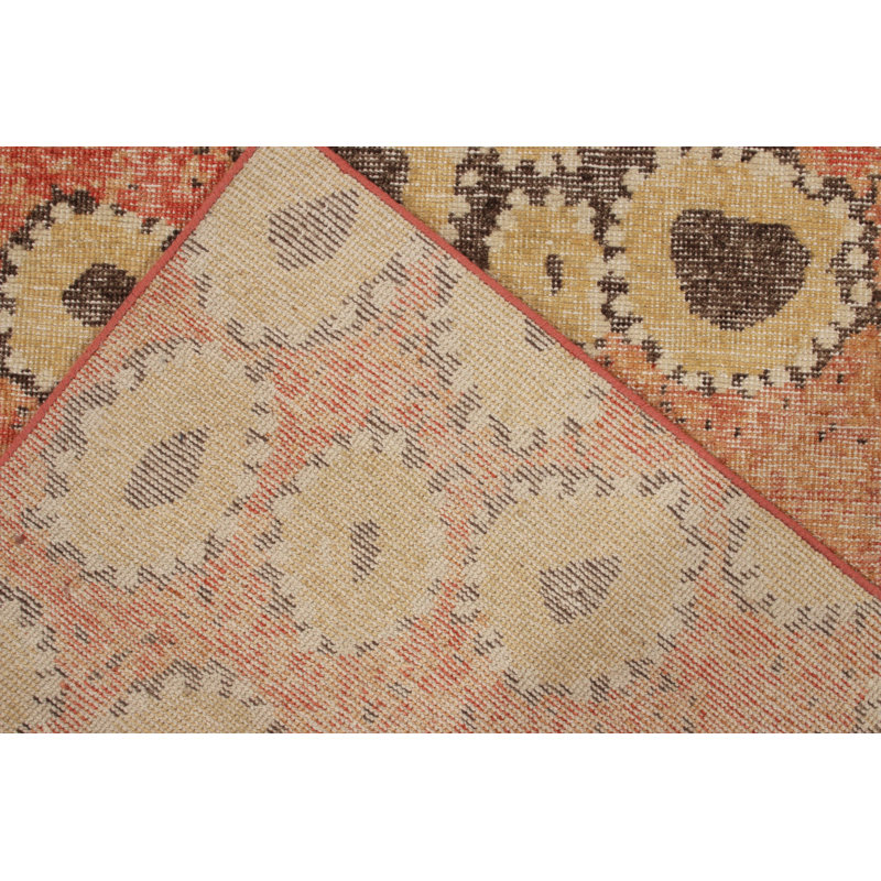 Distressed Homage Wool Geometric Area Rug, Runner 3' x 8'
