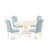 5 Piece Dining Table Set Includes an Oval Dining Room Table with Butterfly Leaf and 4 Baby Blue Linen Fabric Parsons Chairs, Linen White-1501350666-1501350665-1569182254