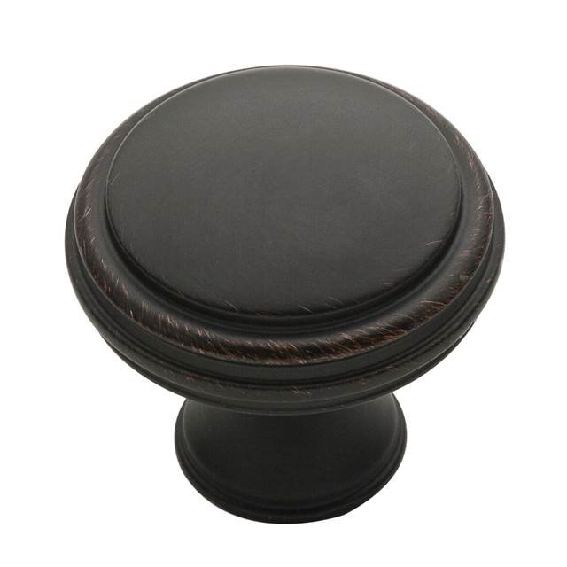 Venetian Bronze Round Traditional Cabinet Knob with Mounting Hardware