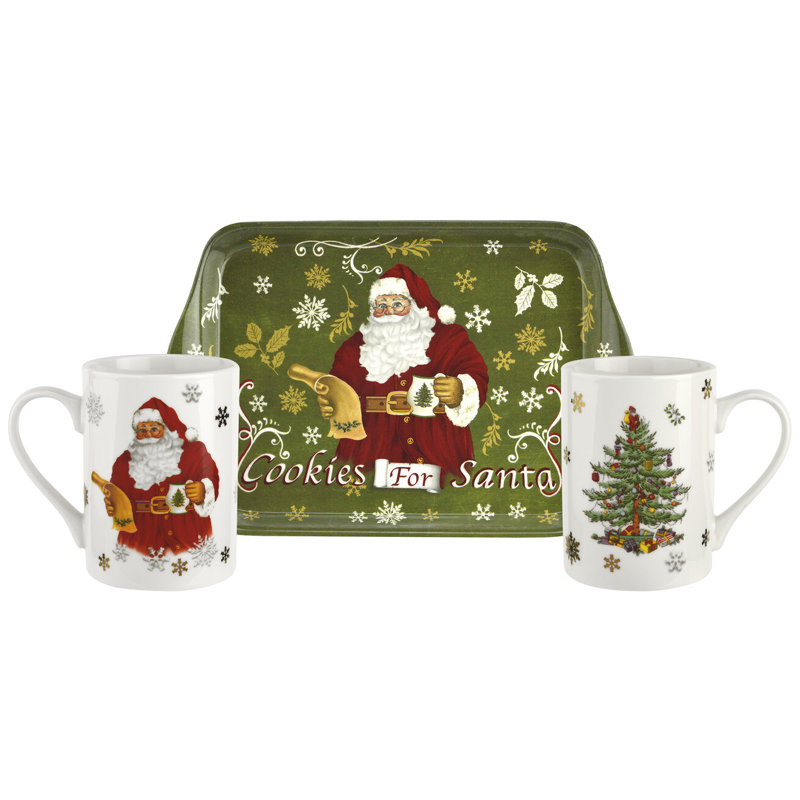 Ensemble de 3 plateaux de noël ensemble de 3 plateaux pour le père noël de l’arbre de noël 3 pièces pimpernel