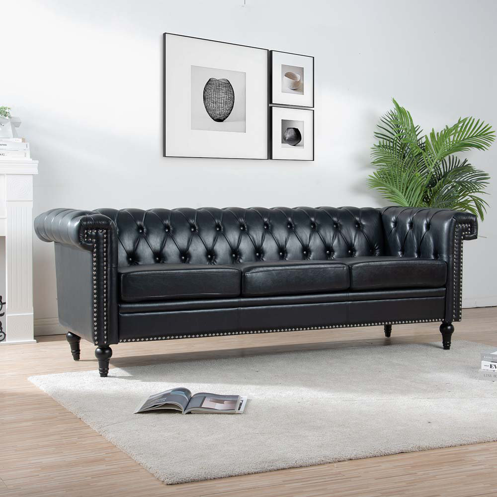 Alcott Hill® Chastelin 83.81'' Faux Leather Sofa | Wayfair