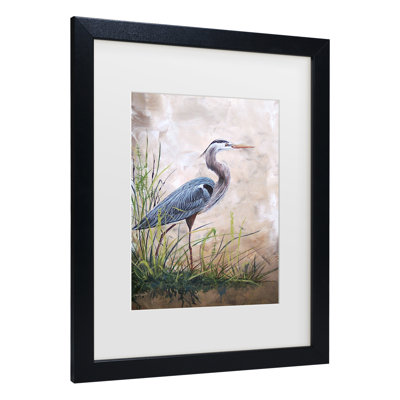 «Heron In The Reeds», art encadré par Jean Plout