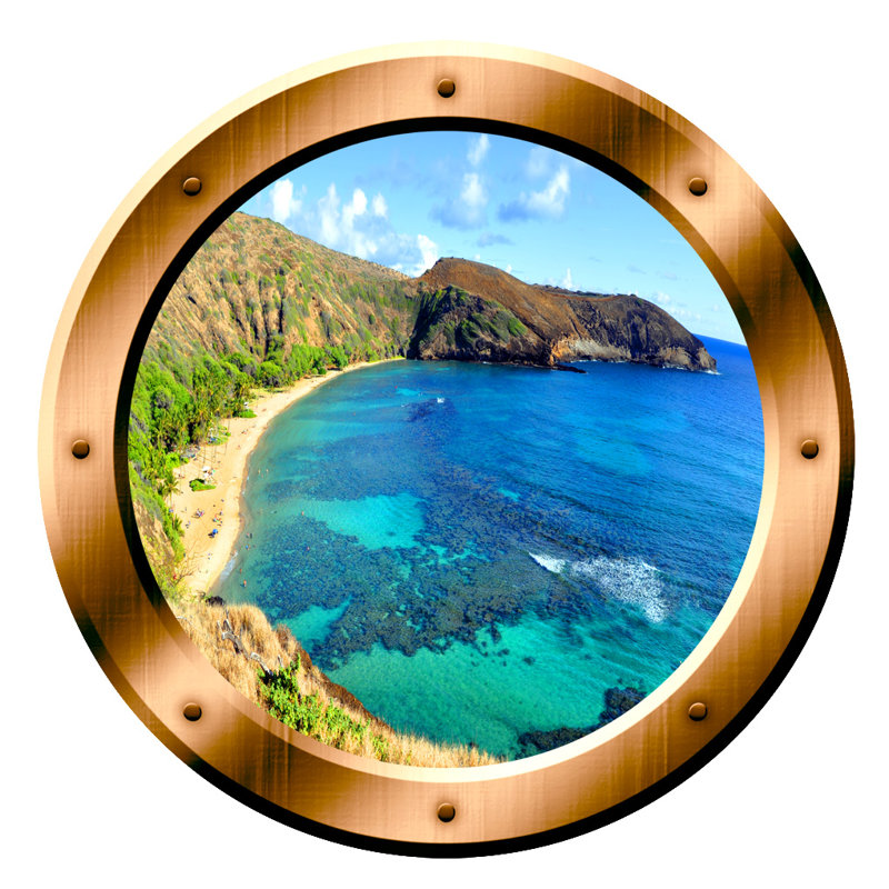 Adhésif décoratif océan plage, H 14 po x l 14 po x P 0,01 po, Bronze