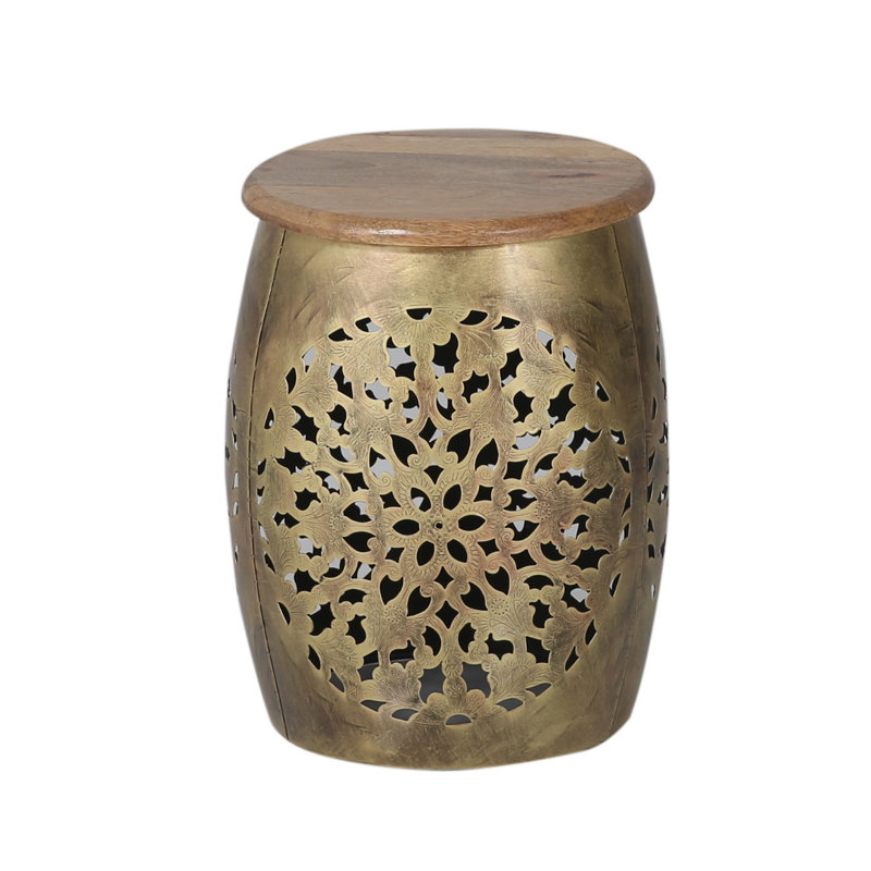 Haneul 30cm W Metal Bedside Table