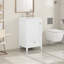 Meuble-lavabo de 20 po avec lavabo, armoire de salle de bain avec porte à fermeture douce, support de rangement et tiroir, blanc (ancien SKU: N725P185452K)