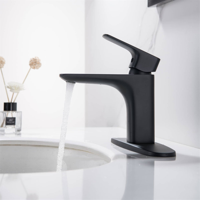 Robinet de salle de bain à un trou, Noir mat