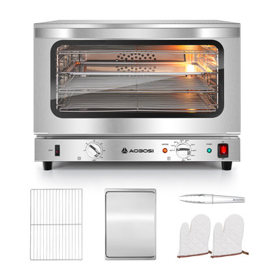 Four à convection de comptoir commercial AOBOSI, four grille-pain en acier inoxydable 1800 W avec 4 grilles, contrôle de température de 150 à 575 ° F, minuterie de 120 minutes, 120 V