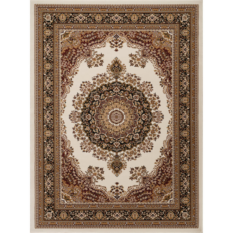Durable Polypropylene Medallion Rug Traditional Design For Living Rooms & High Traffic Areas
