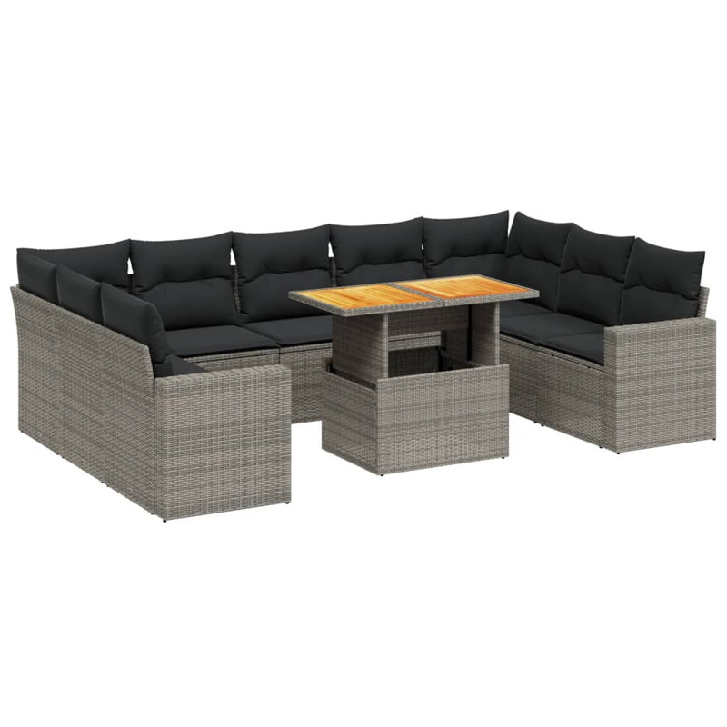 Ensemble de canapé de jardin Vidaxl gris
