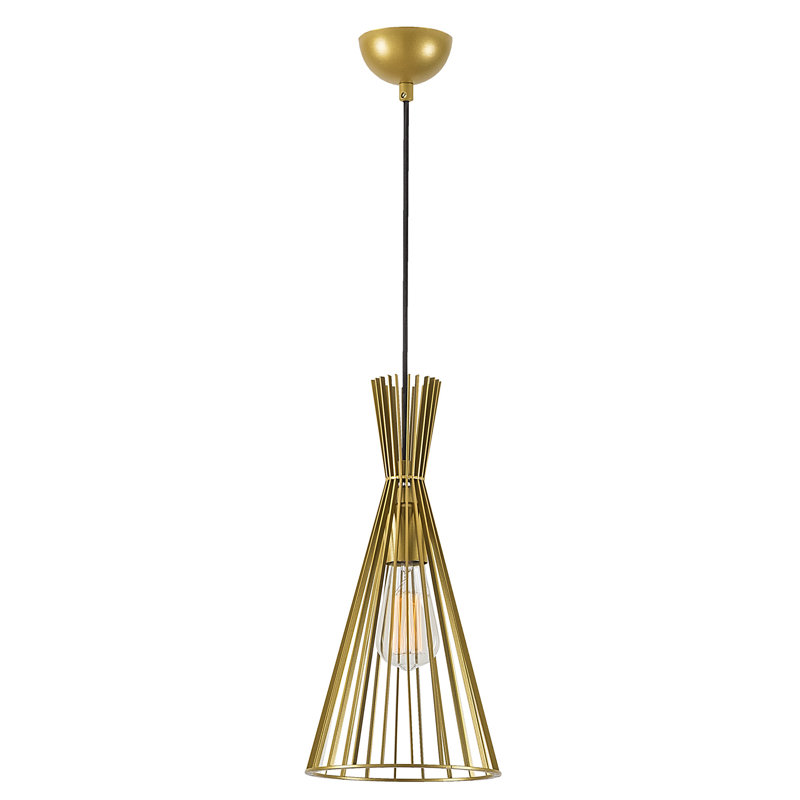 Elegant Gold Metal Chandelier, 7.9 in Diameter x 53.5 in Height | Modern Scandinavian Design, E27 Socket (Max 40W) | Perfect for Glamorous Home & Hotel Decor, Includes 35.4 in Adjustable Cable, IP20 Rated