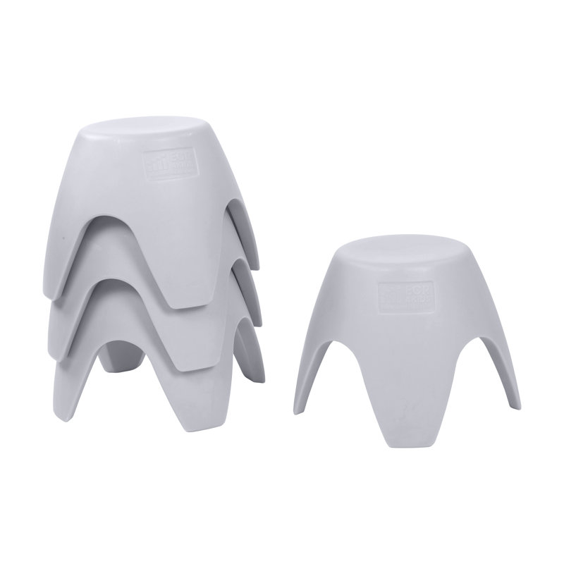 ECR4Kids Ayana Stool Set, Flexible Seating, 4-Pack, Light Gray