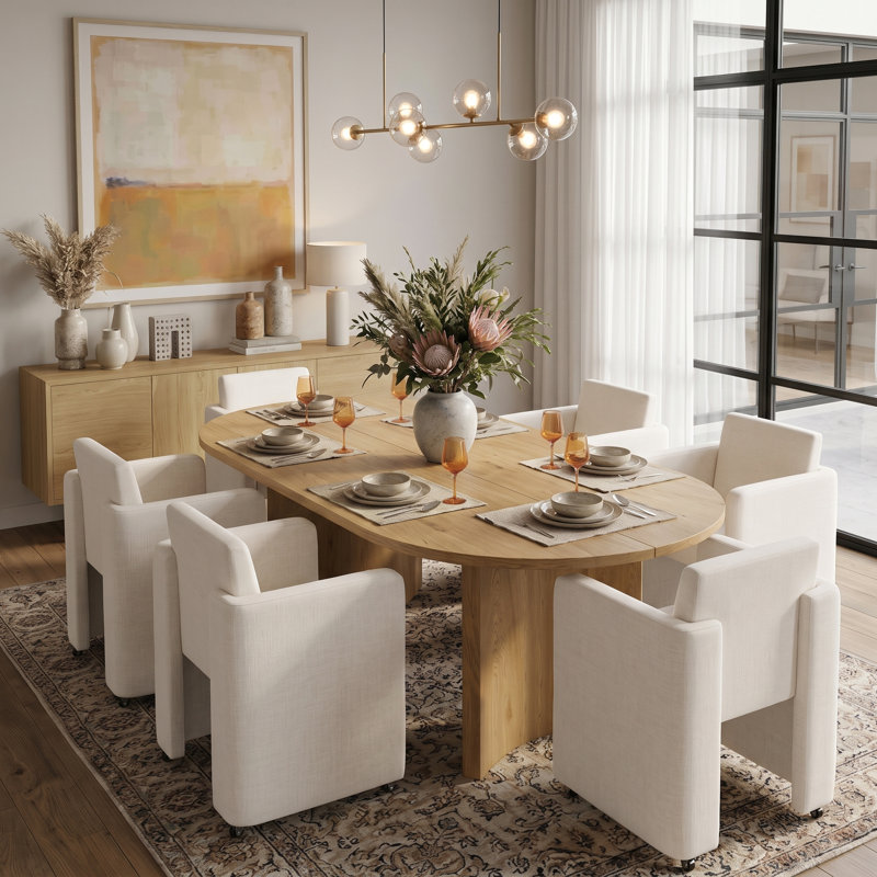 Ensemble de 4 chaises de salle à manger en tonneau Modern Modern, Ensemble de 4