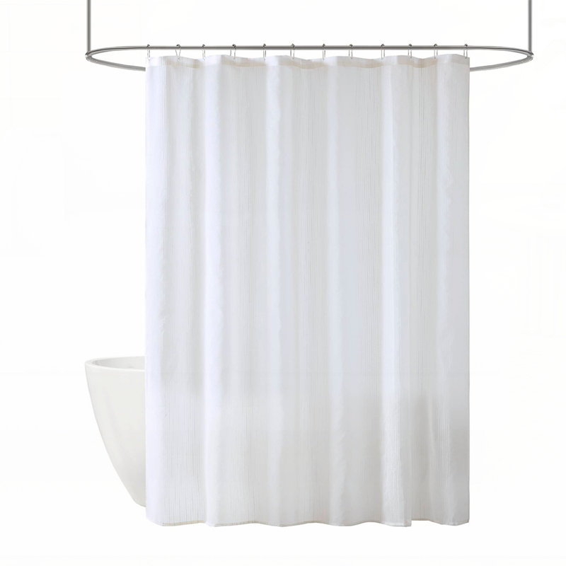 Elegant 72x84" Sheer Shower Curtain with Stripes for a Fresh and Airy Bathroom Update Hooks, Rod, and Water repellant liner not included