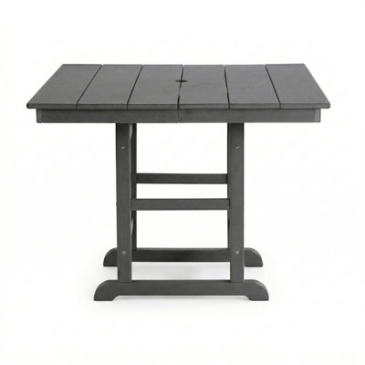1-Piece HDPE Folding Square Patio Dining Table, 37.8 in. L x 37.8 in. W x 29.52 in. H, All-Weather Outdoor Table