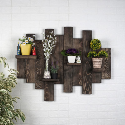 Shelva 4 Piece Solid Wood Floating Shelf with Adjustable Shelves