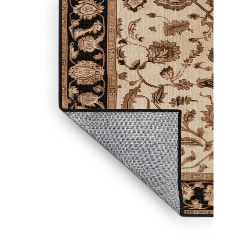 Tapis brun lavable à la machine, Carré 7 pi