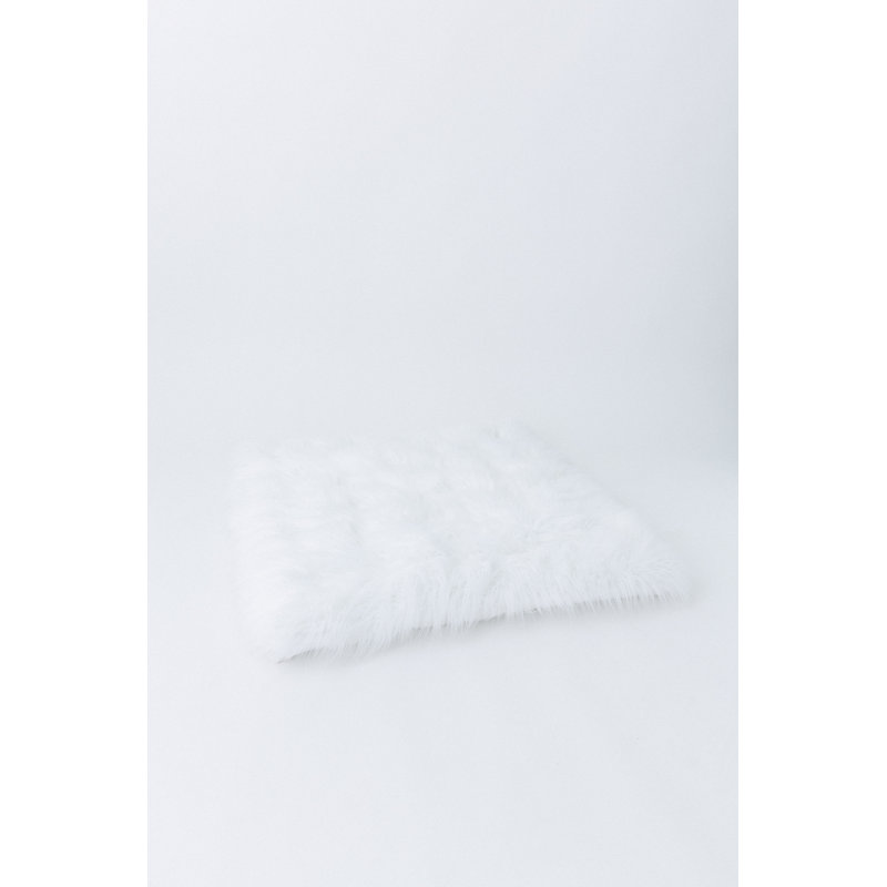 Matelas à poils longs blanc de luxe, 40 po x 40 po, Blanc
