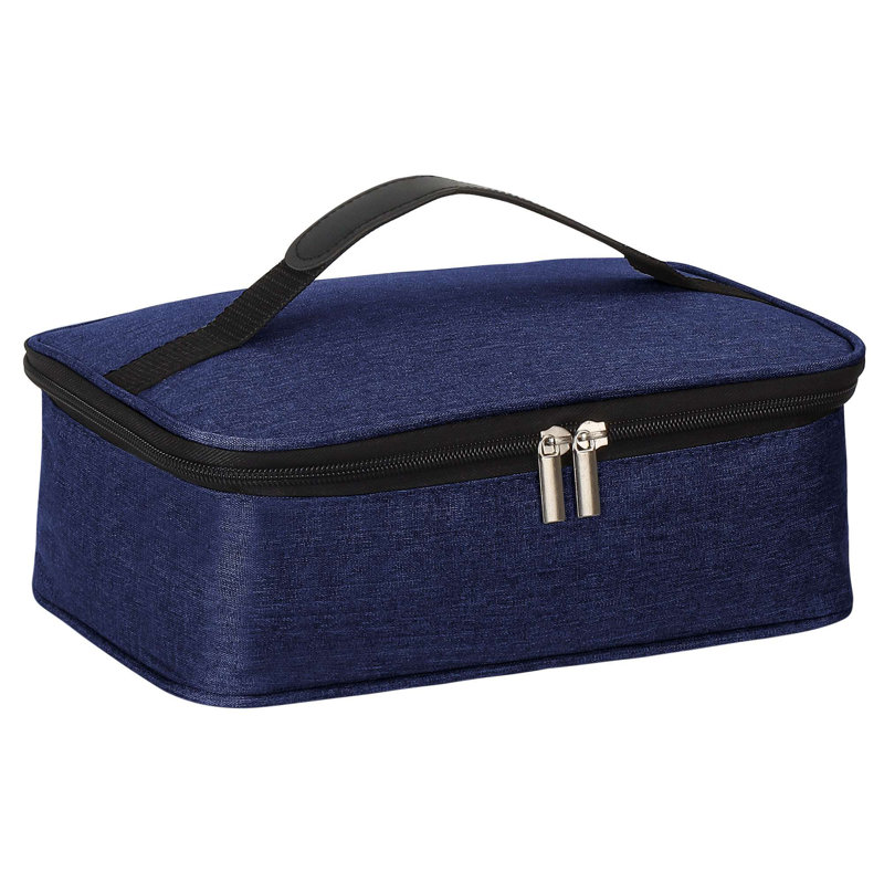 Small Insulated Lunch box Portable Soft Bag Mini Cooler Thermal Meal Tote Kit with Handle for Work, Blue