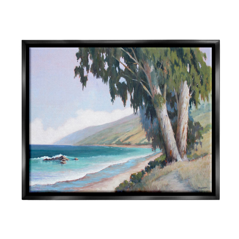 Art mural sur toile flottant Seaside, Cadre flottant noir de jais, H 17 po x l 21 po x P 1,7 po