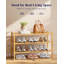 Range-chaussures en bambou en bois pour placard, range-chaussures empilable avec structure modulaire, espace, étagère à chaussures pour vestibule, salon, chambre à coucher