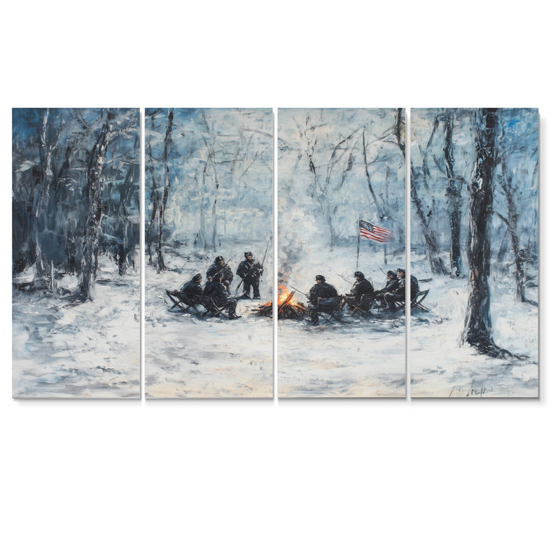Patriarche américain, 19e siècle, États-Unis, patriotiste, art mural - ensemble d'art mural moderne 4 pièces