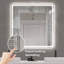 Miroir de salle de bain 36 po x 36 po à DEL avec miroirs de salle de bain avec lumières frontales anti-buée et sans miroir avec miroir lumineux argenté sans cuivre 5 mm