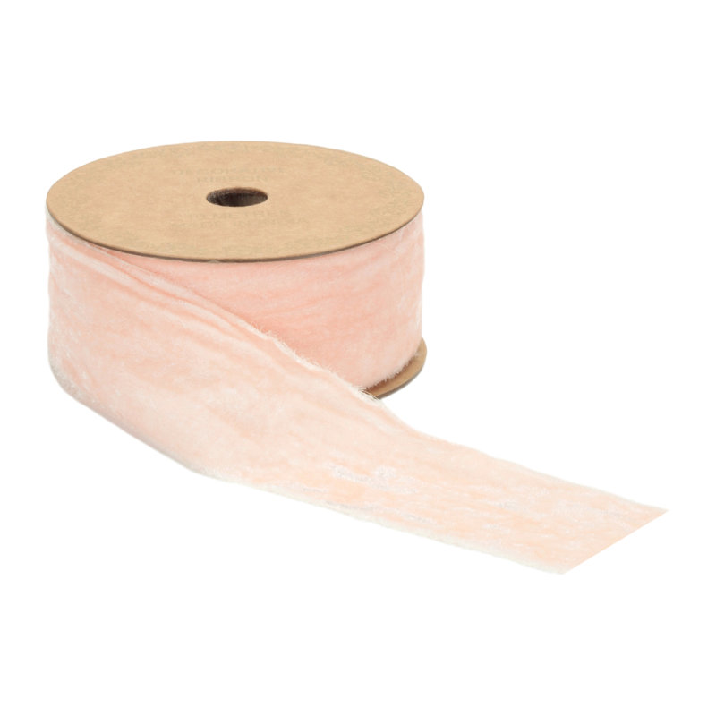 Ruban de velours à bord brut, Rose, H 2 po x l 384 po x P 2 po