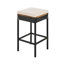 Ensemble de table et tabouret de bar 5 pièces à hauteur de bar en bois d'acacia avec coussins, rotin et osier