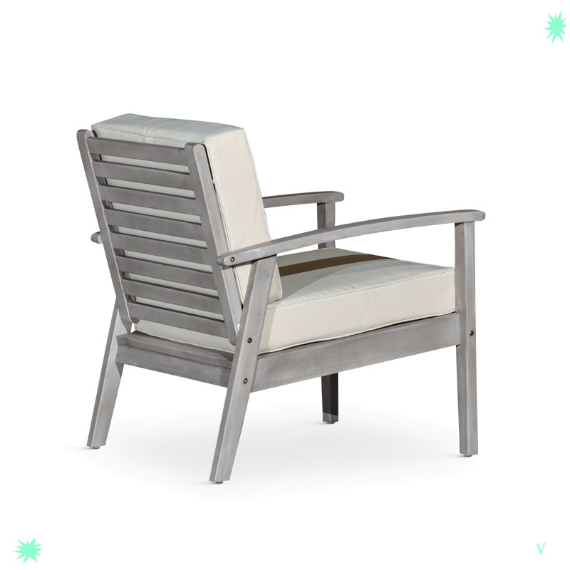 Méridienne d'extérieur en bois Durane, Bleu marine, Gris