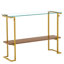 Table de canapé 2 étages Mid-Century moderne avec plateau en verre transparent