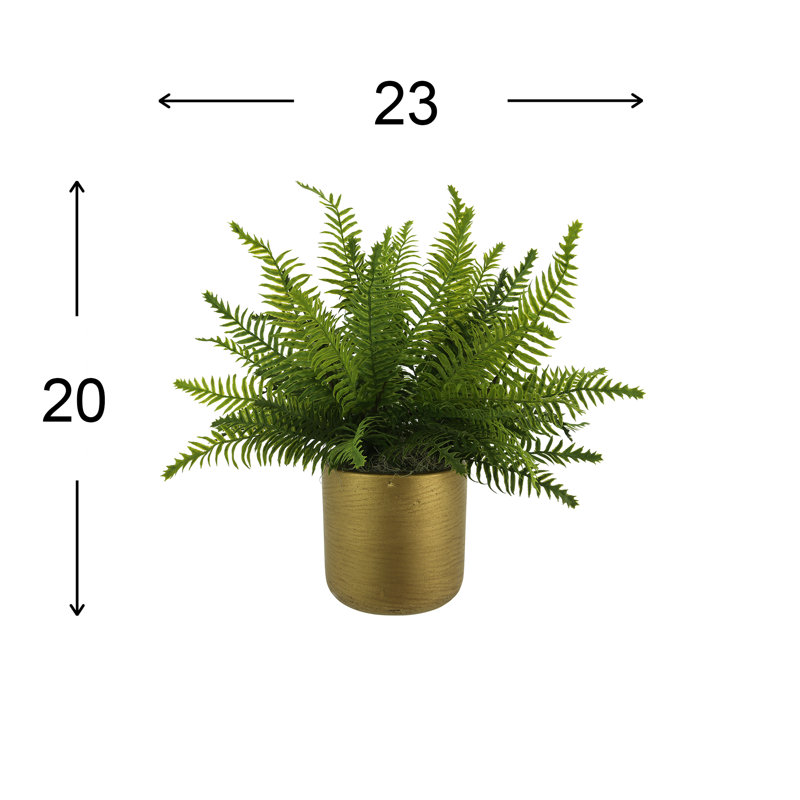 Outdoor UV-Rated Fern in Fiberstone Pot