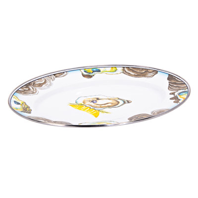 Golden Rabbit Enamelware Oyster Oval Platter