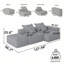 Canapé modulaire surdimensionné avec repose-pieds, siège, chaise longue et accoudoirs Boneless Tissu chenille, coussins moelleux, 4 coussins, bricolage 4 pièces, aucun assemblage requis.-2047338691