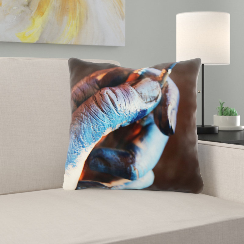 Coussin décoratif Welton, Microsuède, Intérieur