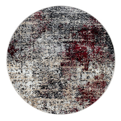Vladya Black/Red Abstract Area Rug
