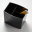Porte-crayons, large, 3 compartiments, noir