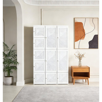 Entryway Clothes Cabinet,Portable Wardrobe Closet,Clothes Storage Organizer