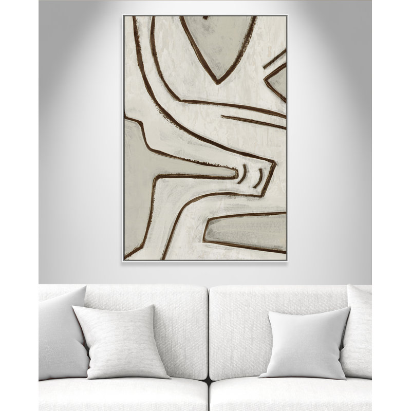 Dessin au trait - reproduction sur toile flottante, L 41,5 po x H 61,5 po, Blanc