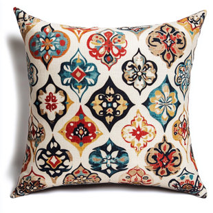 Coussin floral exotique rétro