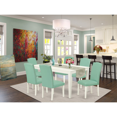 Renae 6 - Person Rubberwood Solid Wood Dining Set by Alcott Hill