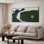 Extra Large Geometric Abstract Wall Art Print - Green Contemporary Artwork Modern Decor for Living Room or Bedroom, Frame Assembly Required (Frame Assembly Required)