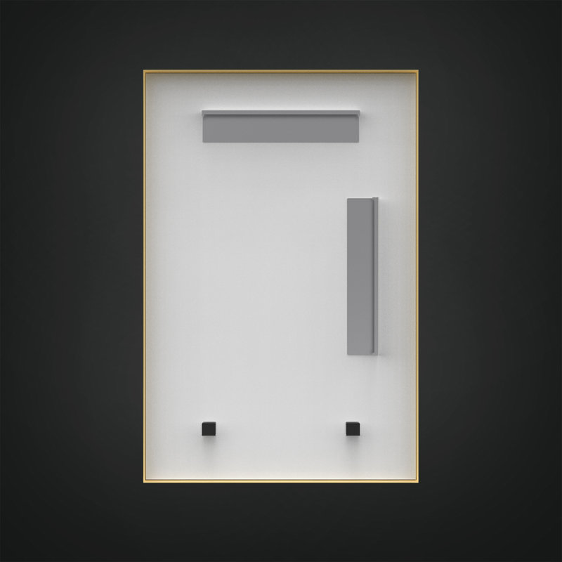Cove 24" x 36" Rectangular Glass & Aluminum Distortion-Free Mirror - Brushed Gold, Dual Installation Options, 36" x 24"
