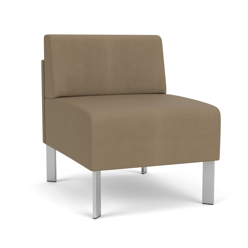 Chaise d'invité sans accoudoirs Luxe Lounge, Acier argent, Limon Archetype