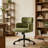 Upholstered Swivel & Adjustable Height Office Chair, Clover-shaped Desk Chair with Armrest-1961563423