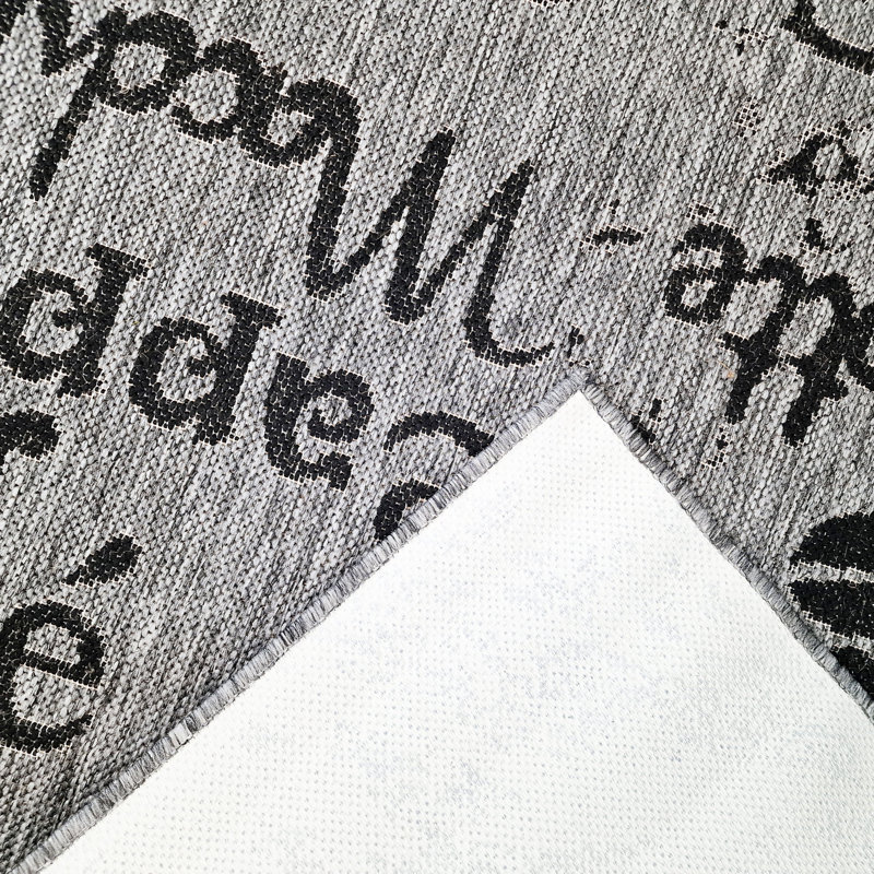 Non Slip Coffee Rug Flat Weave Kitchen Living Room Carpet, Grey, Rectangle 80 x 150 cm