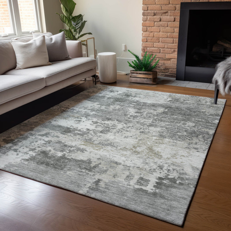 Machine Washable Indoor/Outdoor Earleville ACN2366 Abstract Rug, Rectangle 10' x 14'